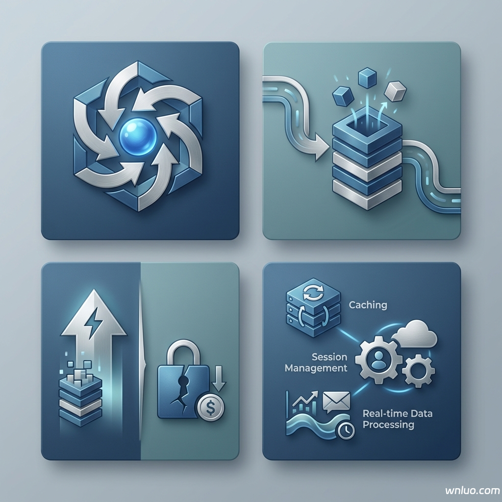 总结卡片：标题:Redis的优势与局限性；要点:优势：高吞吐量和低延迟使其成为缓存