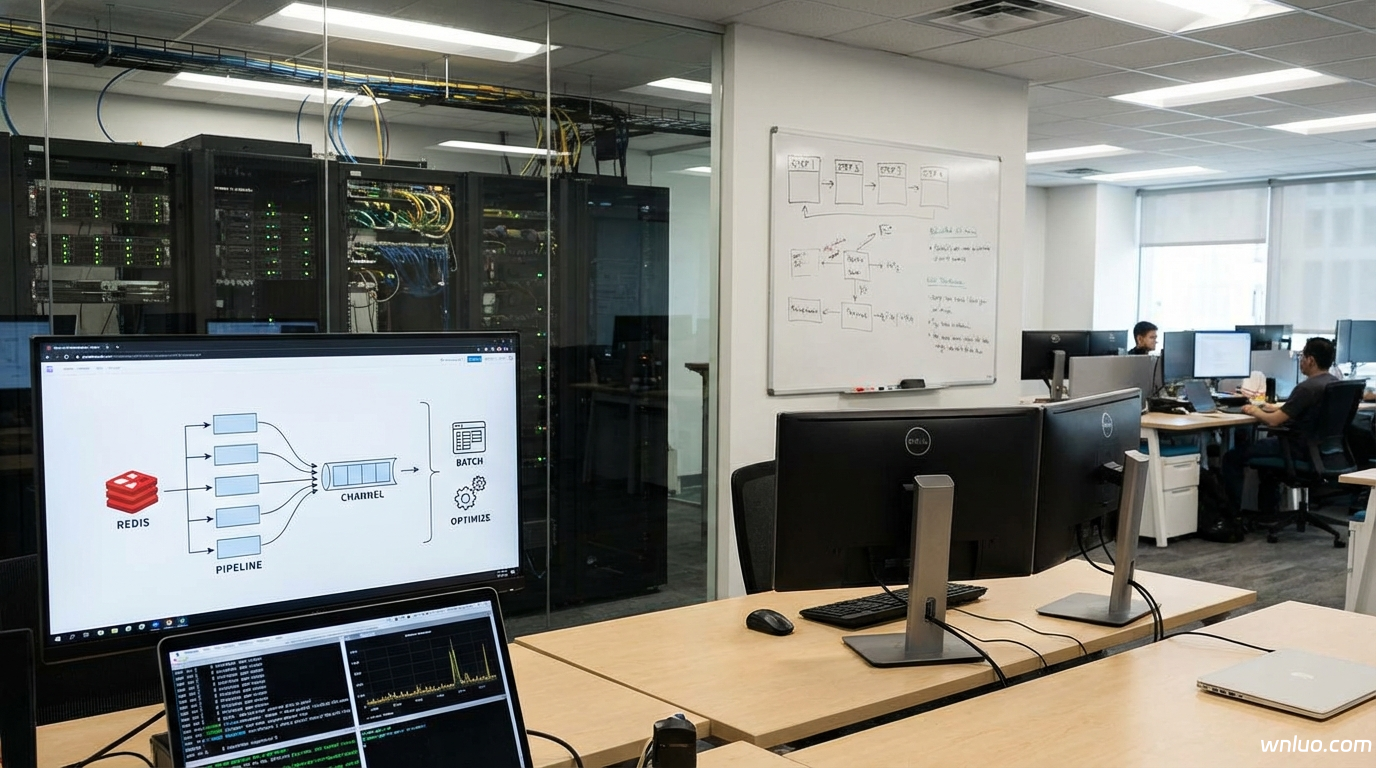 配图:标题:Redis Pipeline 批量操作优化高并发性能;副标题:后端