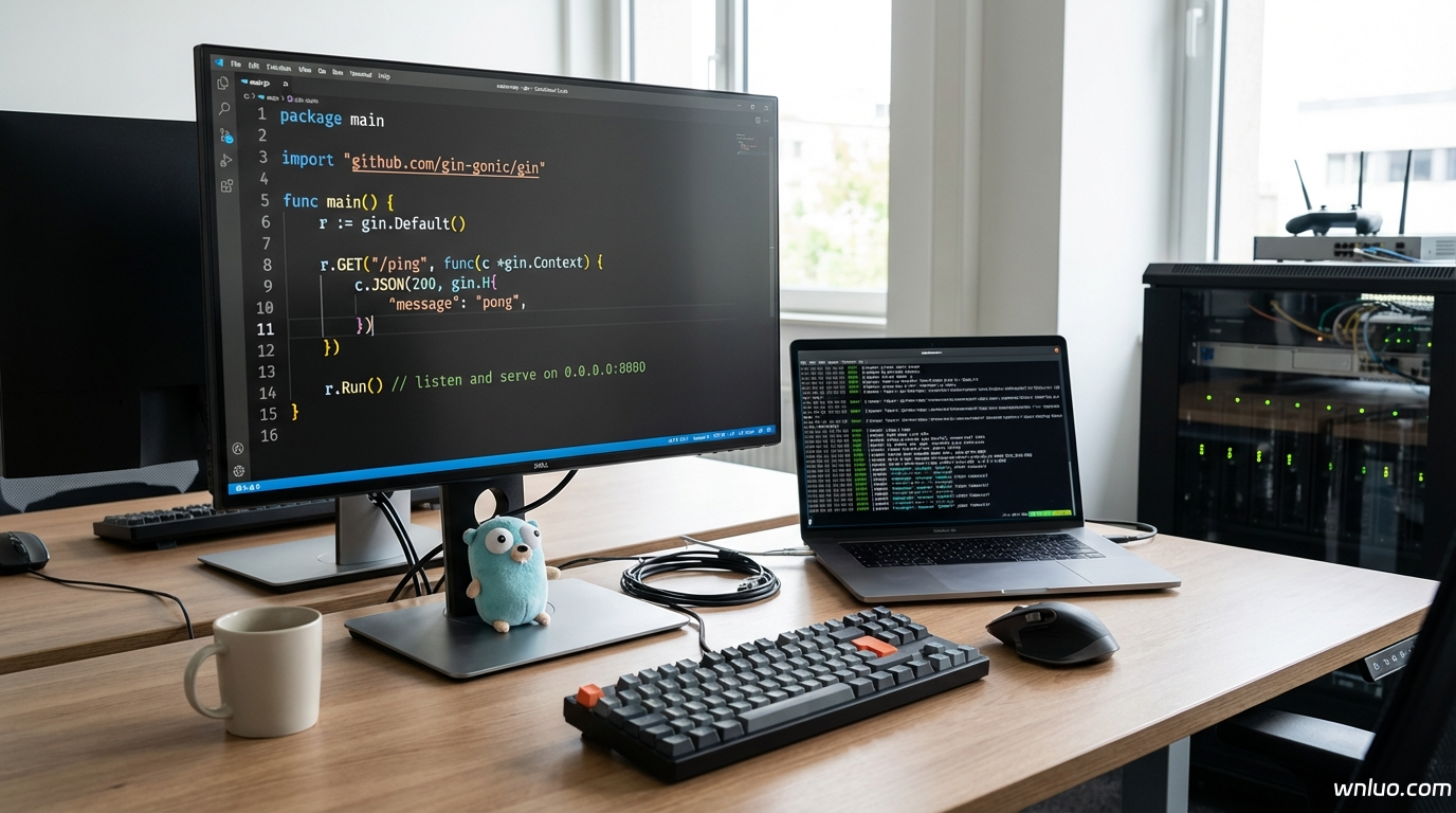 配图:标题:Go后端:使用Gin框架设计RESTful API的最佳实践;副标