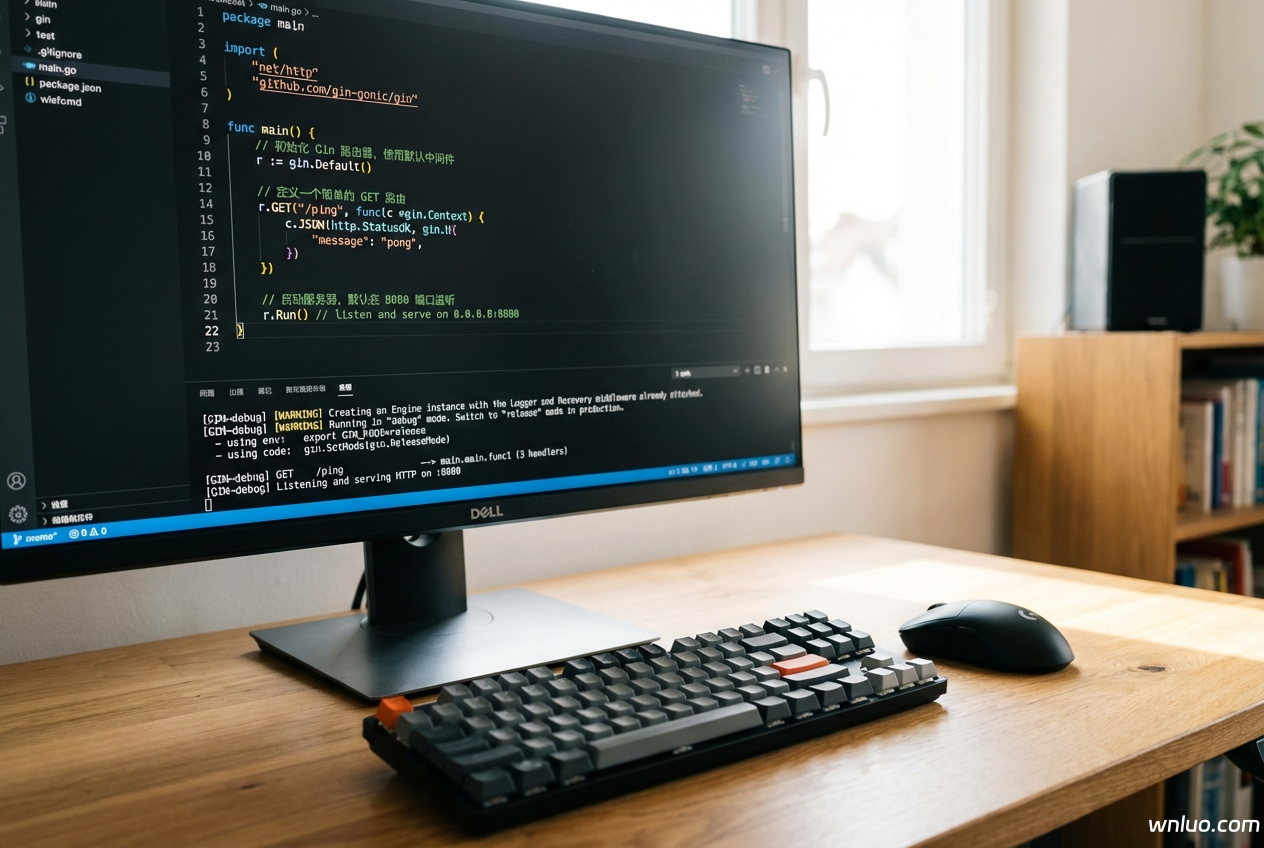 配图:标题:步骤拆解:创建基础 Gin 项目;要点:创建项目结构:建议使用 m