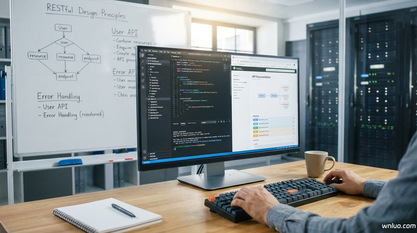 配图:标题:构建用户友好的 RESTful 接口:从设计原则到实践;副标题:A