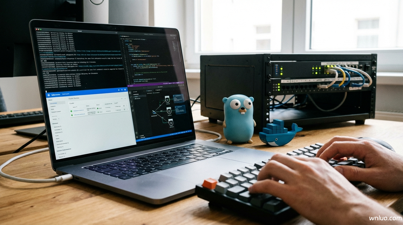 配图：标题：Docker容器化部署Go微服务：从镜像构建到Kubernetes