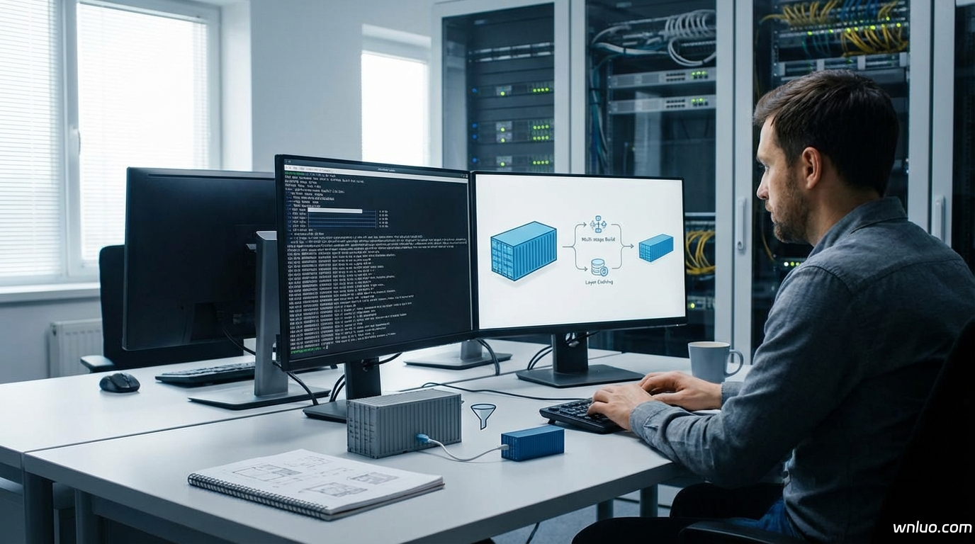 配图：标题：Docker部署实战：Python应用镜像体积从数百MB优化至数十