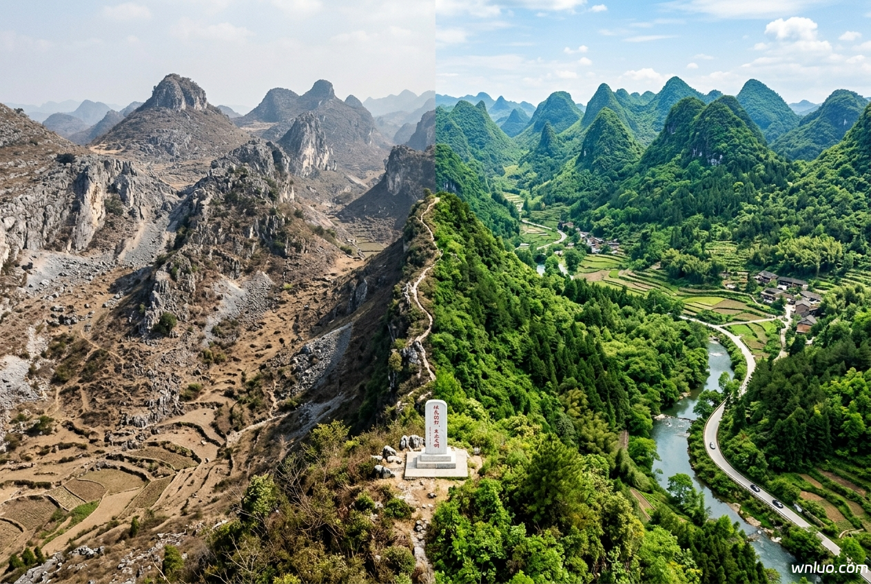 贵州喀斯特地貌与森林覆盖对比图